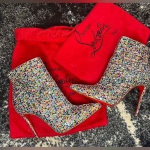 Christian Louboutin Rainbow Sequin Booties 🌈✨